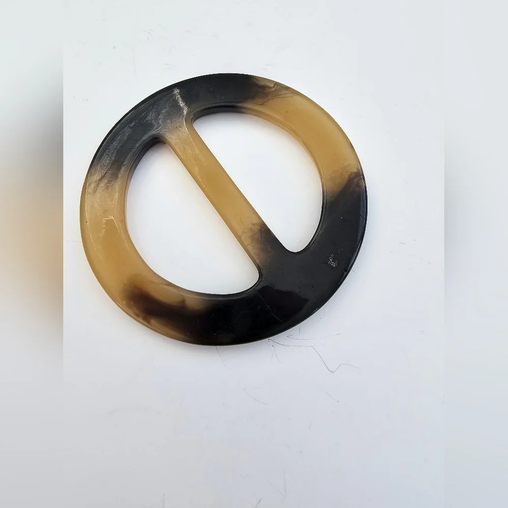Vintage Mid-Century Circular Faux Horn Slide Buckle – 2